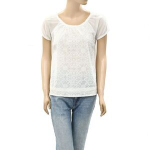 Odd Molly Anthropologie Embroidered White Blouse Top Cotton Lace XS NEW 268116
